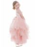 Beaded Blush Pink Lace Tulle Layered Flower Girl Dress